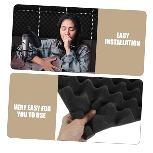 Paneles acústicos absorbentes de sonido Totority 8pcs alta densidad para insonorización, auto adhesivos, ligeros para dormitorio y estudios de grabación miniatura 4
