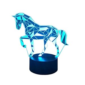 Renquen, lampada per bambini con 7 colori che cambiano a tocco, 1,5 m, cavo USB, decorazione da scrivania, lampada 3D a LED illusione luce notturna, comodino ottico luci notturne per bambini