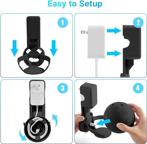 ZORBES® Alexa Stand Wall Mount for Echo Dot 4th/5th Generation, Alexa Echo Dot Stand with Cable Management, Alexa Echo Dot Holder, Echo Dot 4th Generation Stand Alexa Echoo Dot 5th Stand (Only Holder)