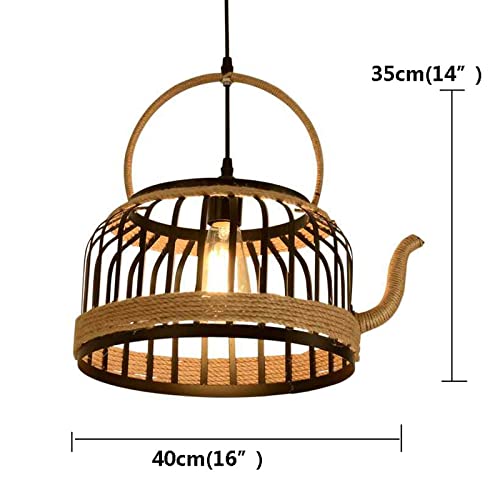 Lustre en corde de chanvre pour éclairage de café rétro