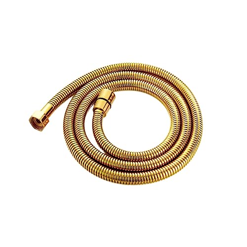 Manguera acero inoxidable dorada de 2M con acabado sofisticado para baños 4