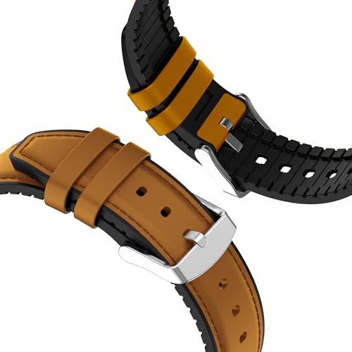 Image of ACM Watch Strap Leather Silicone 22mm compatible with Noise Noisefit Halo 2 Smartwatch Belt Luxury Band