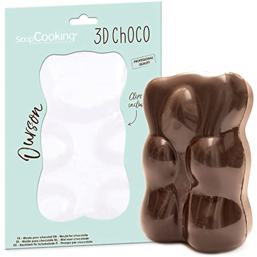 ScrapCooking - Moule Rigide Chocolat Ourson - Moule 3D Choco pour Créer Ourson Guimauve XXL - Accessoire Pâtisserie Qualité Professionnelle - 6756