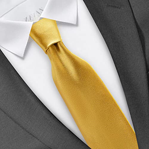Image of Solid Satin Tie Pure Color Necktie Mens Ties + Gift Box