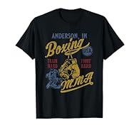 Anderson IN Retro Boxing MMA USA vintage distressed style design for those who love the sport of boxing, MMA, mixed martial arts, and other fighting sports. Nice big classic text with boxing gloves and fighters. Anderson IN boxing MMA design for spor...