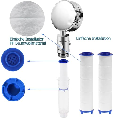 10 Stück PP Baumwolle Filter für Duschkopf Entfernung von Chlorresten, Sediment-Kartusche gefiltert,Shower head filter，Sediment-Kartusche gefiltert, Universal Saubere Wasserkernkern (8x2.5cm)