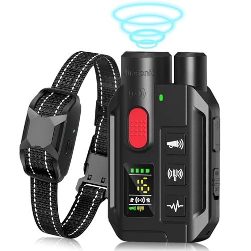 Dog Shock Collar with Remote Control,2000FT Range Dog Training Collar with 4 Training Modes,IP67 Waterproof Dog Bark Collar for Small Medium and Large Dogs(8-150lbs) (Black)
