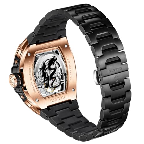 Image of OLEVS Automatic Mens Watch Self Winding Stainless Steel Gold Watch for Men