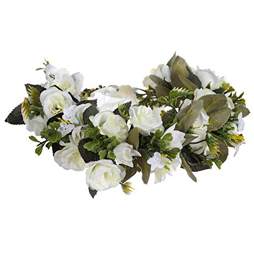 Flower Crown Headband Hair Garland - Bohemian Flower Headdress Hair Wreath Adjustable Halo Floral Headpiece for Women Girls Wedding Festival (Milky white #2) Flower Crown Headband Hair Garland - Bohemian Flower Headdress Hair Wreath Adjustable Halo Floral Headpiece for Women Girls Wedding Festival (Milky white #2)