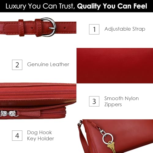 Image of ili New York Genuine Leather Crossbody Bags for Women - Premium RFID Blocking Shoulder Bag Organizer with Adjustable Strap