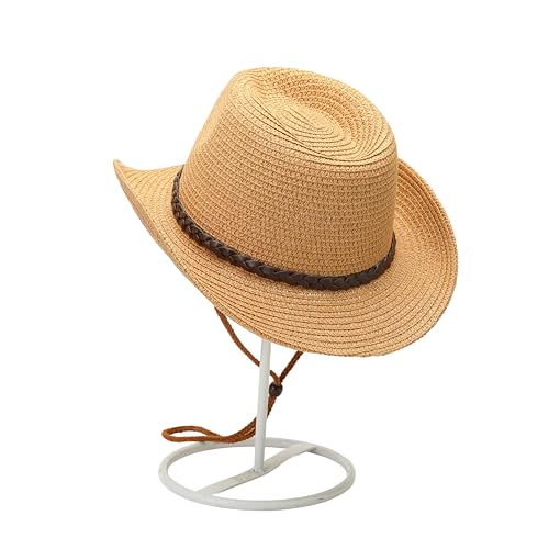 Straw Cowboy Hat for Kids Age 3-5 Cowgirl Hat for Girl Sun Hat for Toddler Summer Western Hat for Boy3