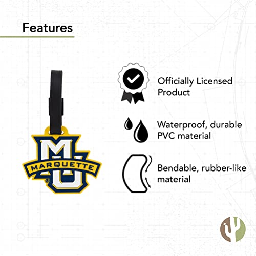 Desert Cactus Marquette University Luggage Tag Golden Eagles MU Bag (PVC - Design A)4