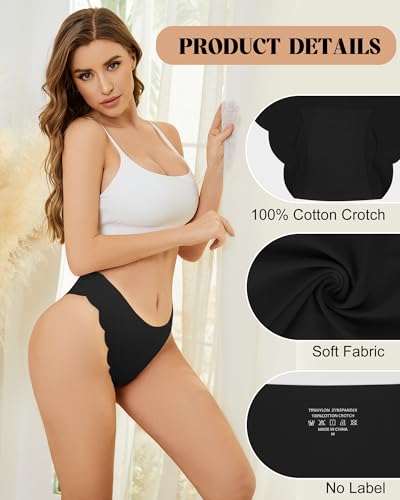 YSense Seamless Underwear for Women No Show Wave Low Hipster Invisibles Cheeky Underwear Sexy Bikini Panties 6 Pack2
