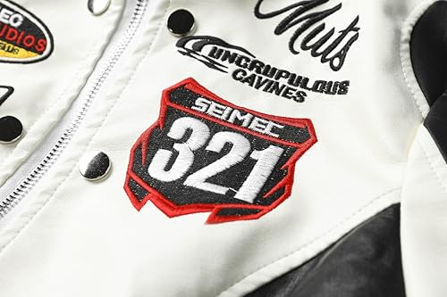 Women's Embroidered PU Leather Motorcycle Jacket, Stand-Up Collar, Cropped Style, Spring to Fall4