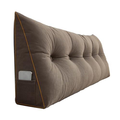 Almohada triangular grande para cabecera, cojín ergonómico de lectura, respaldo de cuña para cama y sofá cama, cojín cómodo ajustable, color naranja, 180 x 50 x 20 cm, ideal para relajación y apoyo