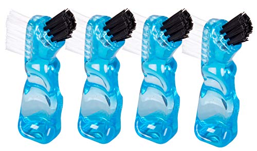 4 Pack Small Denture Brush Cleaning False Teeth, Dentures Toothbrush for Dental Devices, and Mouth Guards
