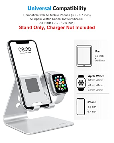 Apple Watch-standaard, OMOTON 2-in-1 universele desktopstandaardhouder voor iPhone en Apple Watch Series 6/5/4/3/2/1 en… - Image 3