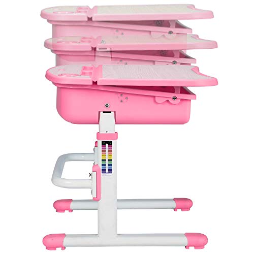 Children Study Desk Height Adjustable Kids Table with LED Lamp Bookstand Traditional School Desk - ChaCha - Image 9