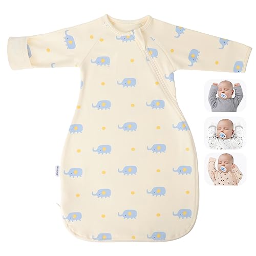 Image of Premium Soft Cotton Transitional Swaddle Sack with Arms Up & Sleeves 3-6 Months, Mitten Cuffs, 2-Way Zipper, Sleeping Sacks for Newborns - Calms Startle Reflex, Boys & Girls Sleep Bag