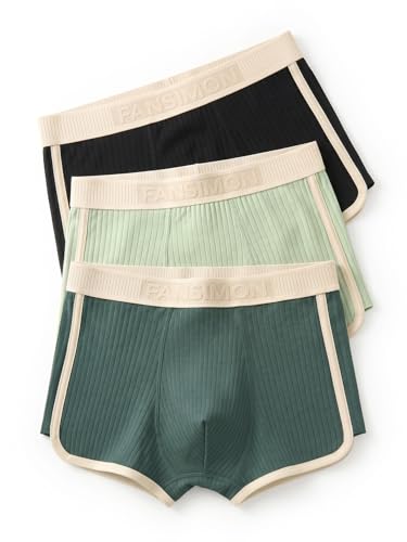 LNPN Mens Underwear Boxer Briefs 3 Packs Wide Elastic Waistband Seamless Underwear Essentials Army Green/Black/Green L