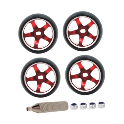 Roues de rechange pour voitures RC faciles à installer kit en alliage d'aluminium rouge 4 pièces