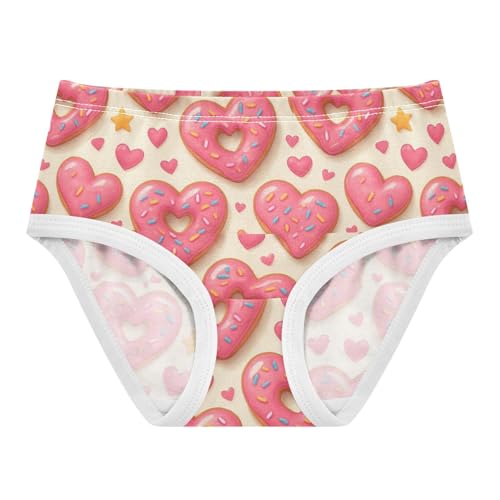 Joisal Cotton Girls Underwear Toddler Cute Cartoon Pink Donuts Girl Panties Cute Fancy Kids Undies Briefs 2t