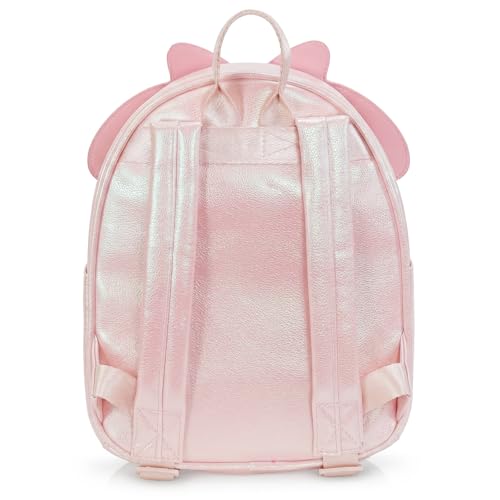 Image of SANRIO My Melody Mini Backpack for Women Set - 10 inch Faux Leather My Melody Backpack with 3D Ears Plus Bookmark for Teens | My Melody Backpack Purse Bundle