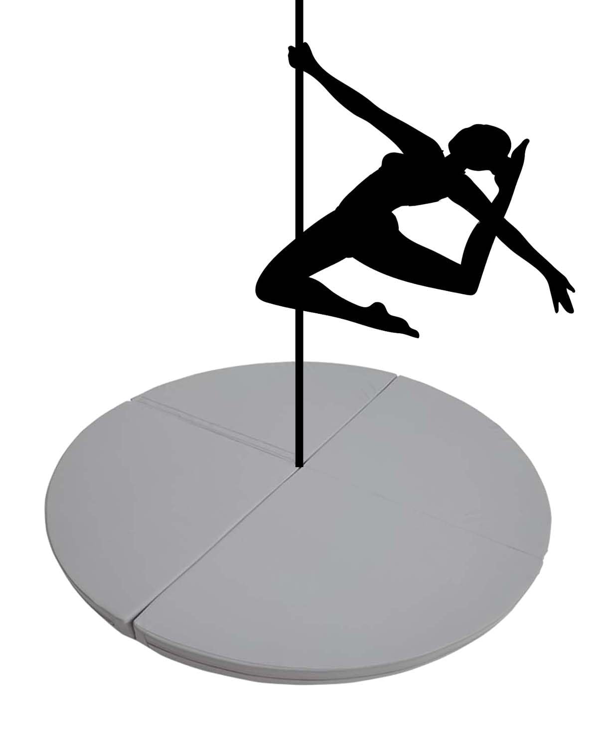 Tapis de pole dance extra large antichute - Tapis de protection circulaire de 180 cm x 5 cm (70,8 po x 2 po) pour débutants, gymnastique et fitness - Idéal pour un entraînement en toute sécu