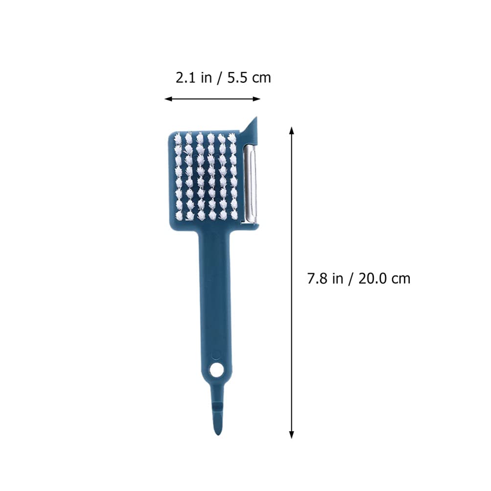 DOITOOL Potato Peeler Vegetable Peeler with Brush,Multifunctional 5-in-1 Peeler Fruit Peeler with Handle,Easy Peeling and Cleaning,Kitchen Grater-Blue