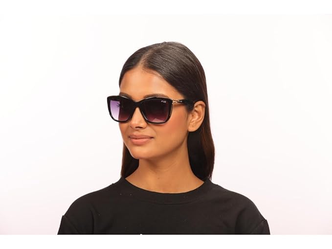 IRUS Women's UV Protected Purple Polycarbonate Square sunglass