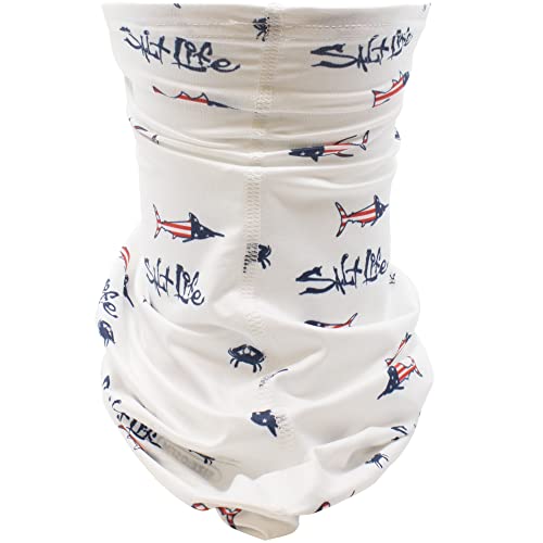Salt Life Red White and Blue Water Face Shield, White, OSFM2