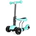 Produktbild Bamny 3-in-1 Kinderscooter Kinderroller Kickboard mit Abnehmbarem Sitz und LED-Lichträdern, Einstellbarer Höhe, Roller für Kinder von 1 bis 6 Jahren(Grün)