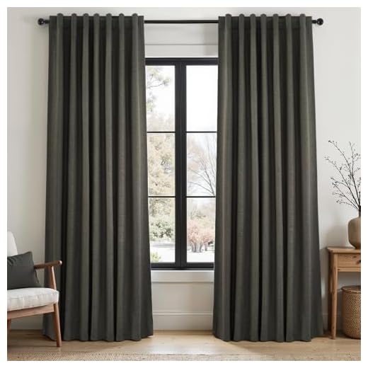 Topfinel Linen Blackout Curtains - 90 inches