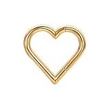JOLCHIF Piercing para la nariz con forma de corazón, hipoalergénico, oro rosado