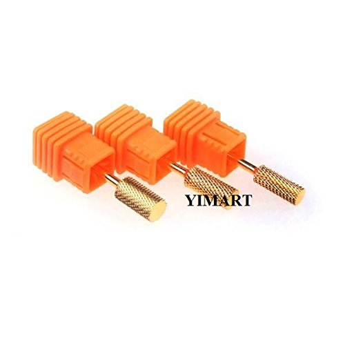 Yimart 3/32" SML Professional Electric Gold Cylinder Carbide Nail Drill File Bit Manicure Pedicure Tools