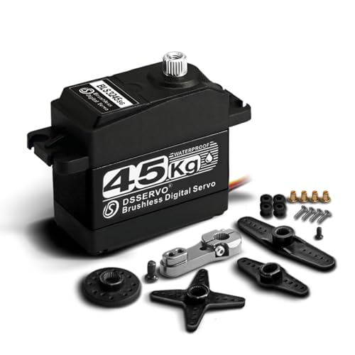 ZOSKAY Rc Servo Brushless Servo Metal Gear High Torque Robot servo Brushless Motor Digital Servo Arduino Servo for 1/8 1/10 1/12 RC Cars (45KG-270°)