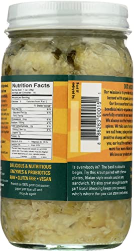 Pickled Planet Organic Basil Garlic Sauerkraut, 16 Oz #TOP1