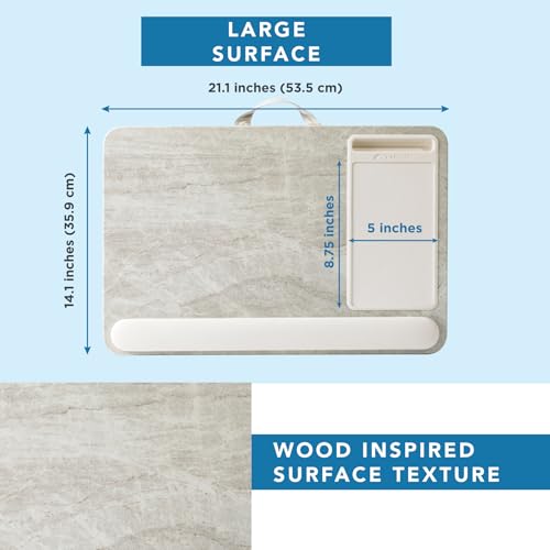 image for LAPGEAR Home Office Pro Lap Desk with Wrist Rest, Mouse Pad, and Phone