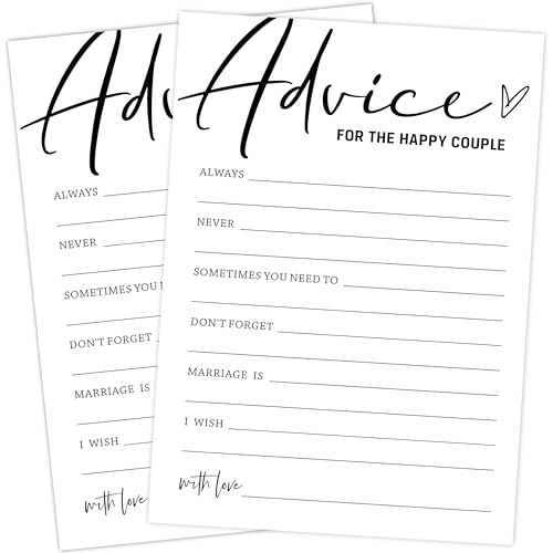 Cartes de conseils de mariage et jeux de fête pour une réception chic