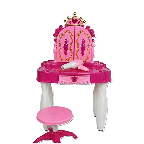 WJMLS Jouer à Faire Semblant, Enfants Vanity Table et chaises avec la Mode et Maquillage Accessoires de beauté (Color : Pink, Size : 72 * 44 * 8cm)