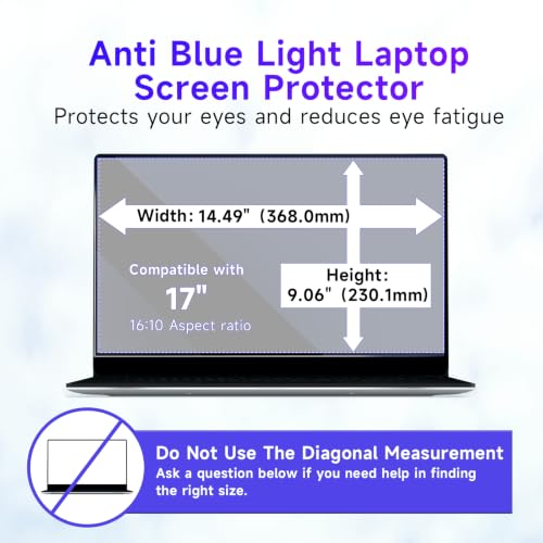 Image of IPROKKO 2 Pack 17-Inch 16:10 Blue Light Filter Laptop Screen Protector