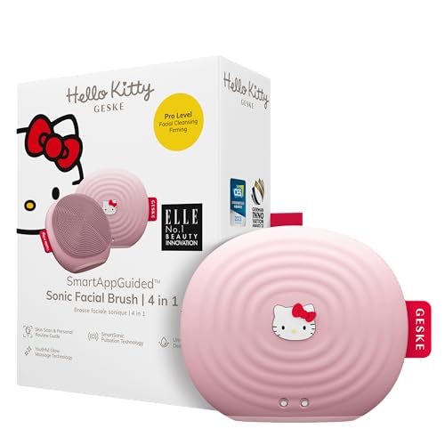 GESKE x Hello Kitty | Cepillo facial sónico SmartAppGuided™ | 4 en 1 | Cepillo de limpieza facial eléctrico | Cepillo de limpieza | Cepillo facial | Limpieza de la piel | Cuidado de la piel