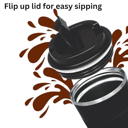 Image of Natkam Travel Coffee Mug | Insulated Tumbler with Spill Proof Lid for Hot and Cold Drinks | Ideal for Office, Car, Travel, Gym. (Green)