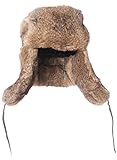 Real Rabbit Fur Hat for Men Classic Russian Trapper Ushanka for Women, Perfect for Winter Outdoor