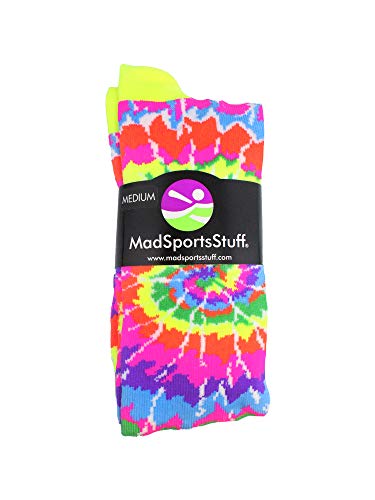 Madsportsstuff Crazy Tie Dye Socks Over The Calf (Groovy Neon, Small) #TOP1