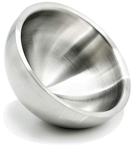 Double Wall Serving Bowl By Bezrat | Stainless Steel Dual Angle Nut