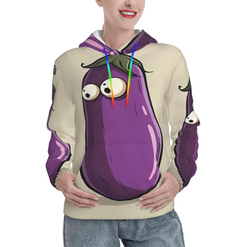 Sweat à capuche aubergine pour femme, hoodie tendance d'automne avec poche kangourou confortable