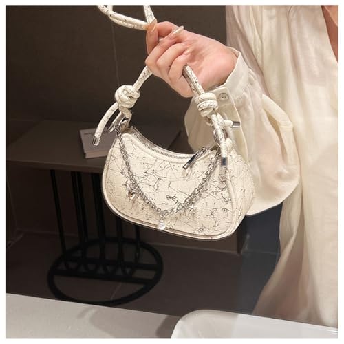 Bolsa feminina de couro PU, bolsa de ombro e alça superior, A