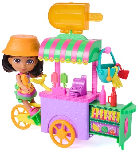 Dora Chariot à glaces avec 15 éléments chariot transformable et espace de rangement avec figurine Dora de 15 2 cm jouets pour filles et garçons à partir de - vue 3