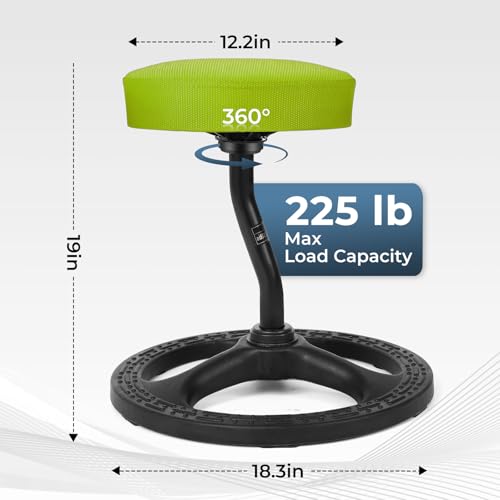 Image of ADHD Chair for Kids, Yoga Chairs for Adults, Wobble Stool Active Flexible Seating Desk Chair with Non-Slip Base and Washable Seat Cover for Stability, Balance, Yoga, Office, School, Classroom